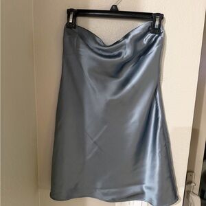 Wild Fable Strapless Dress in Shimmering Blue